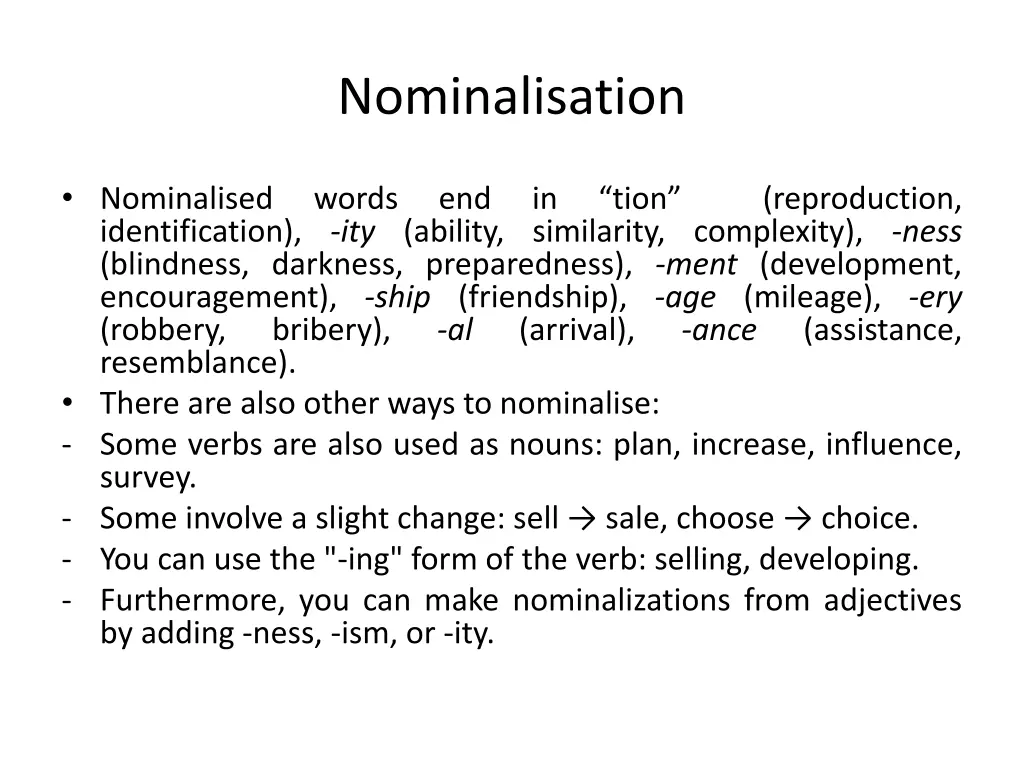 nominalisation