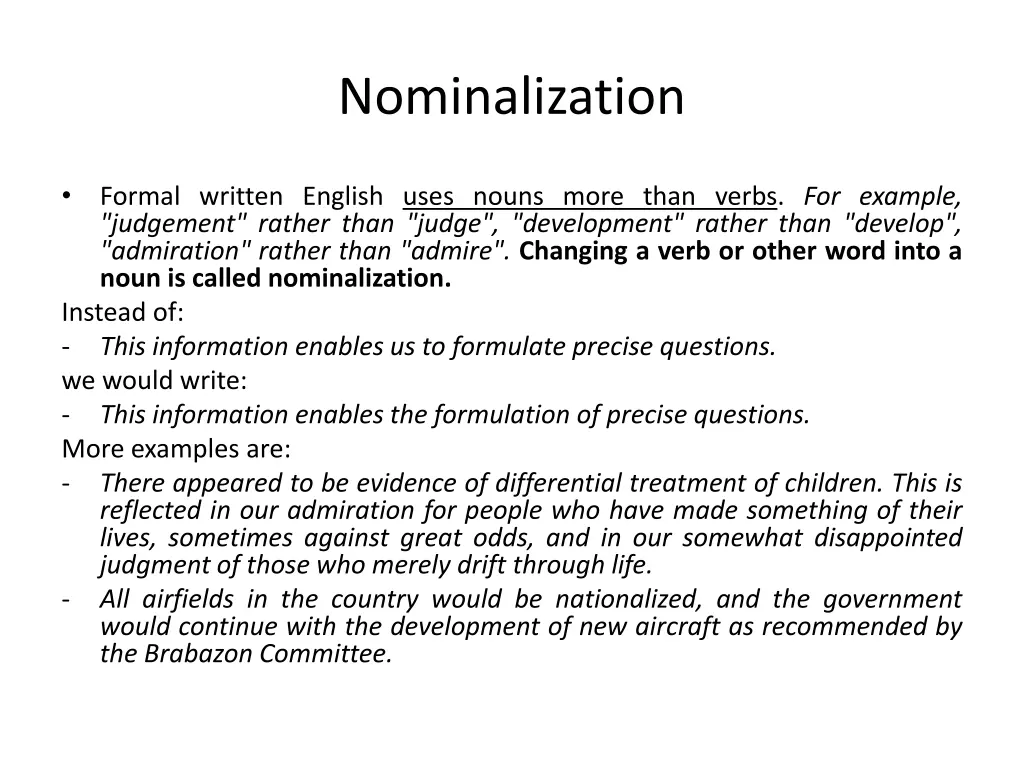 nominalization