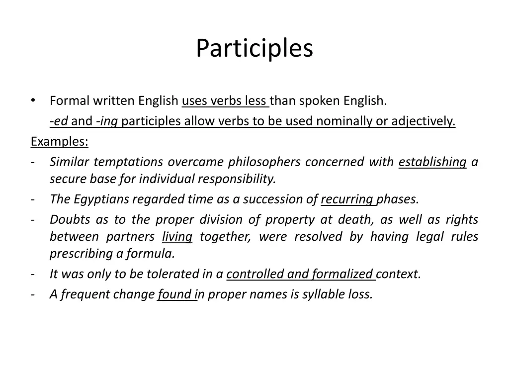 participles