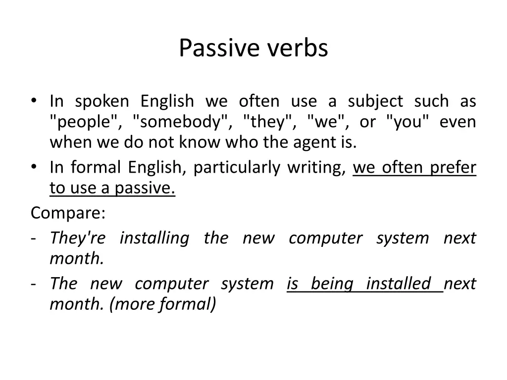passive verbs