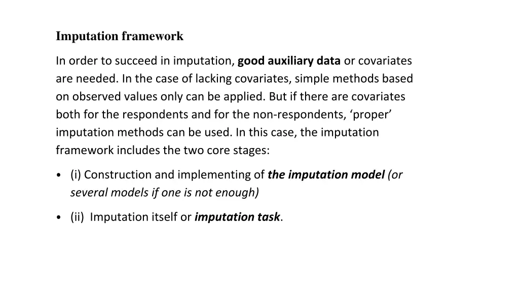 imputation framework