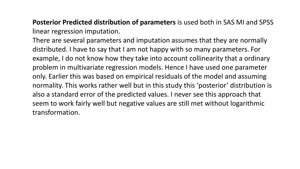 posterior predicted distribution of parameters