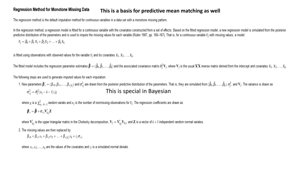 this is a basis for predictive mean matching