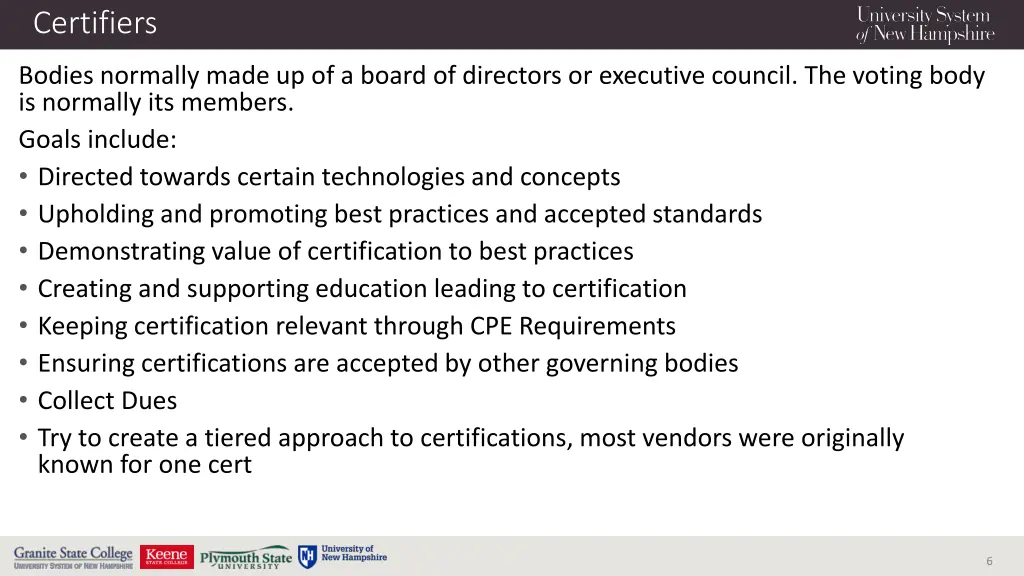 certifiers