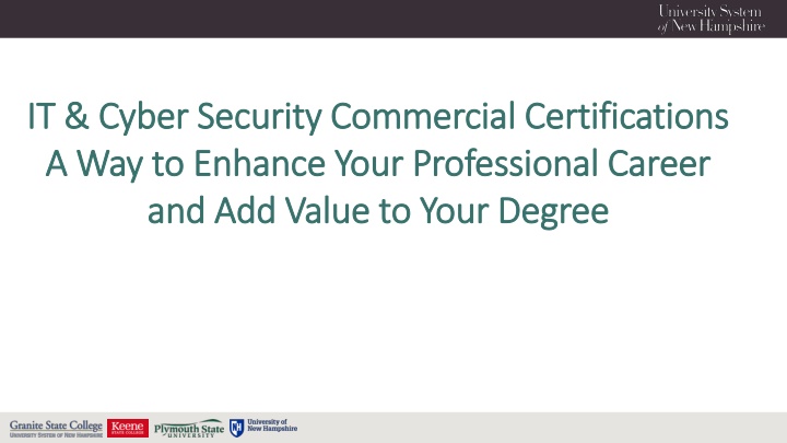 it cyber security commercial certifications