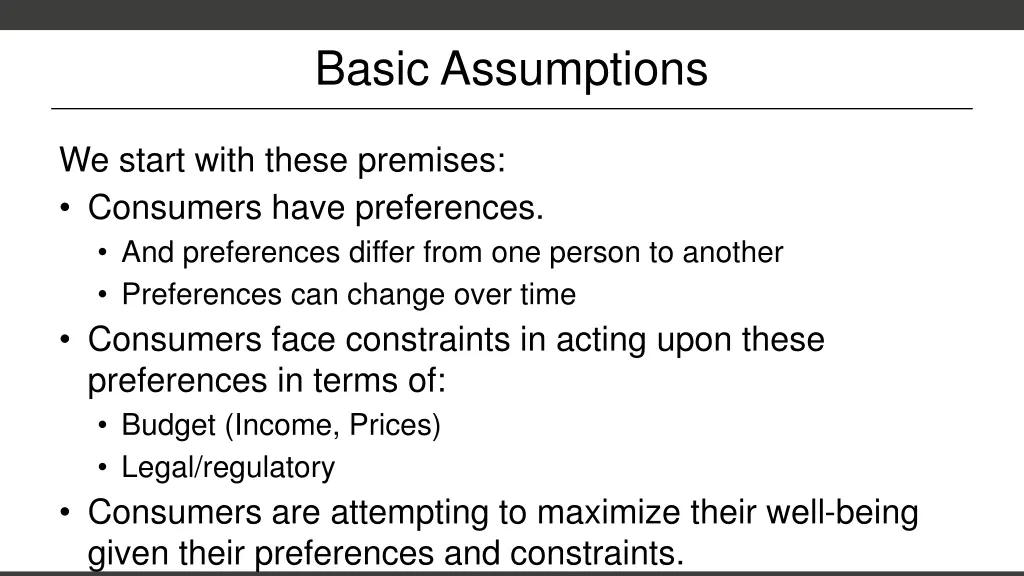 basic assumptions