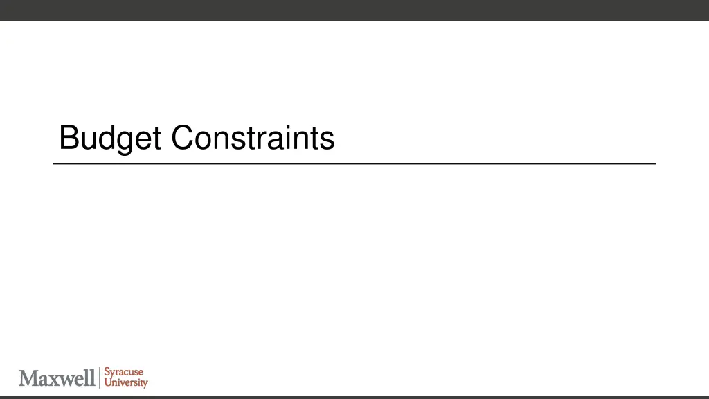 budget constraints