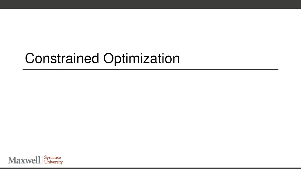 constrained optimization
