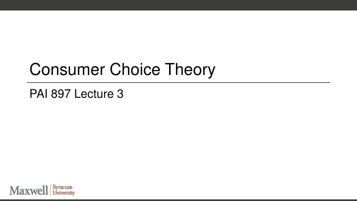 consumer choice theory