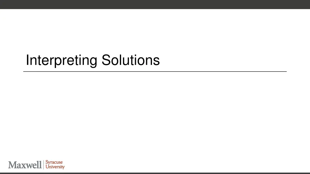 interpreting solutions