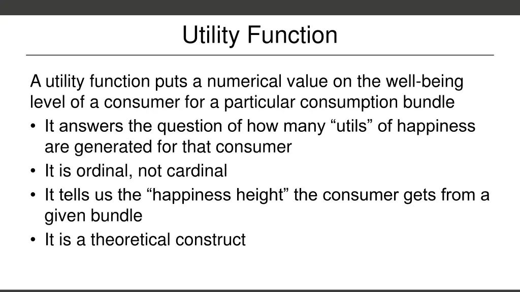 utility function