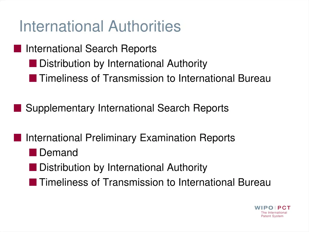 international authorities