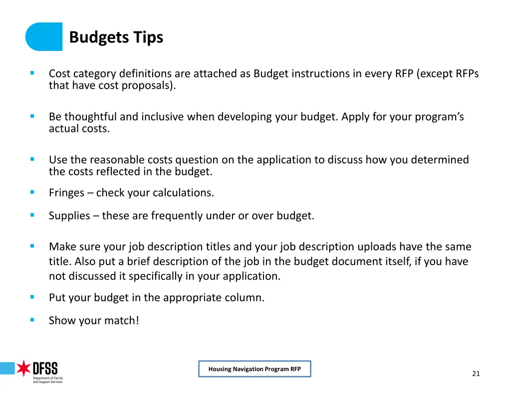 budgets tips