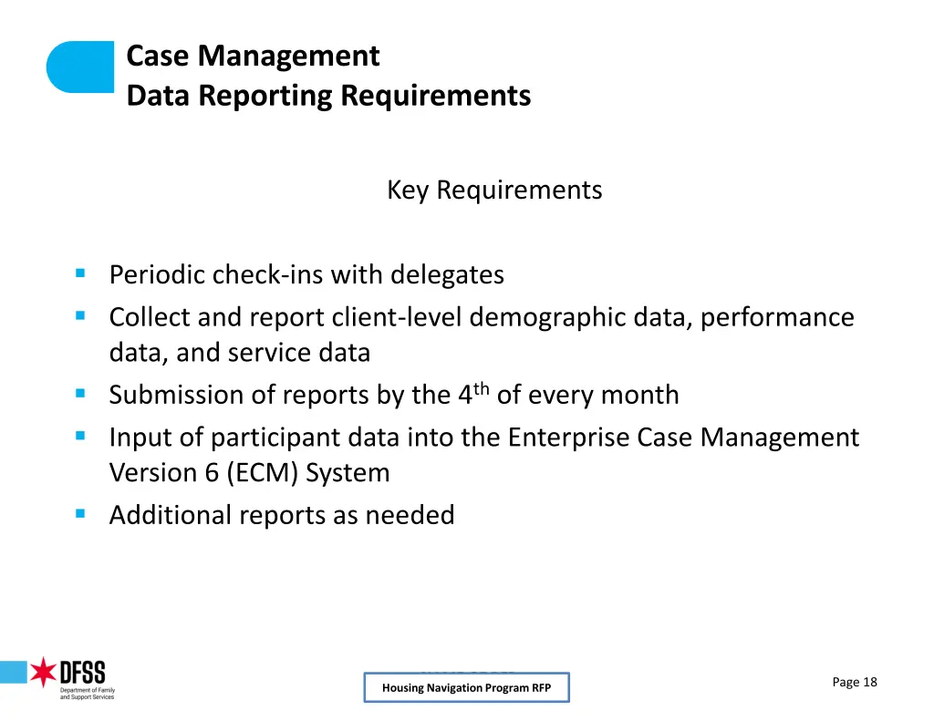 case management data reporting requirements