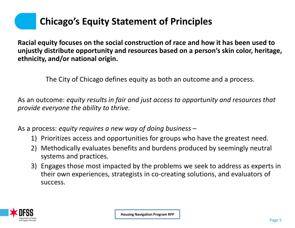 chicago s equity statement of principles