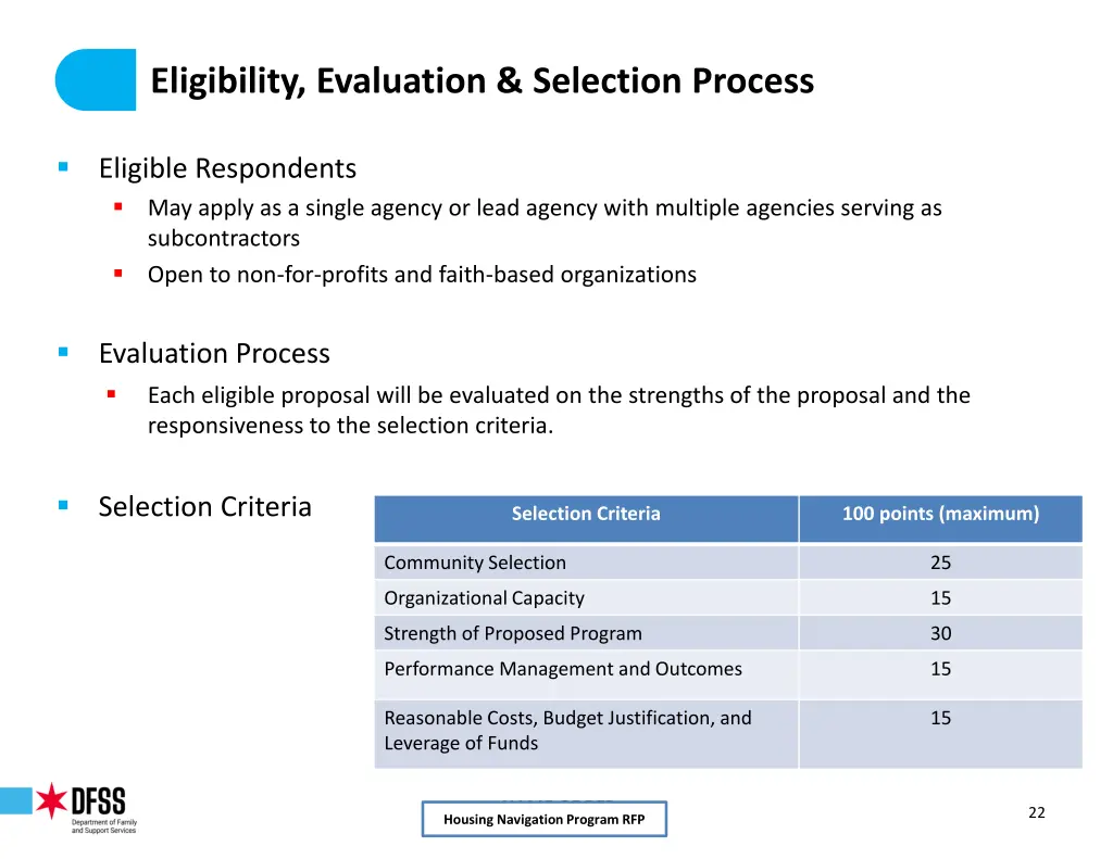 eligibility evaluation selection process