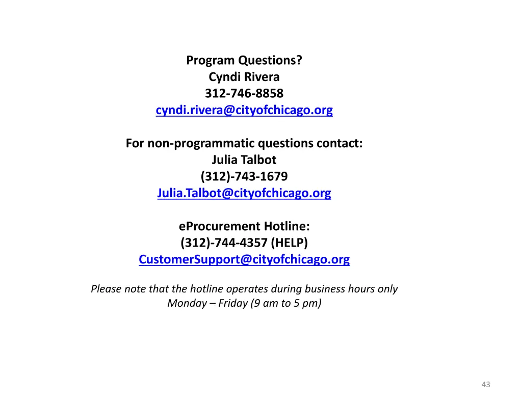 program questions cyndi rivera 312 746 8858 cyndi