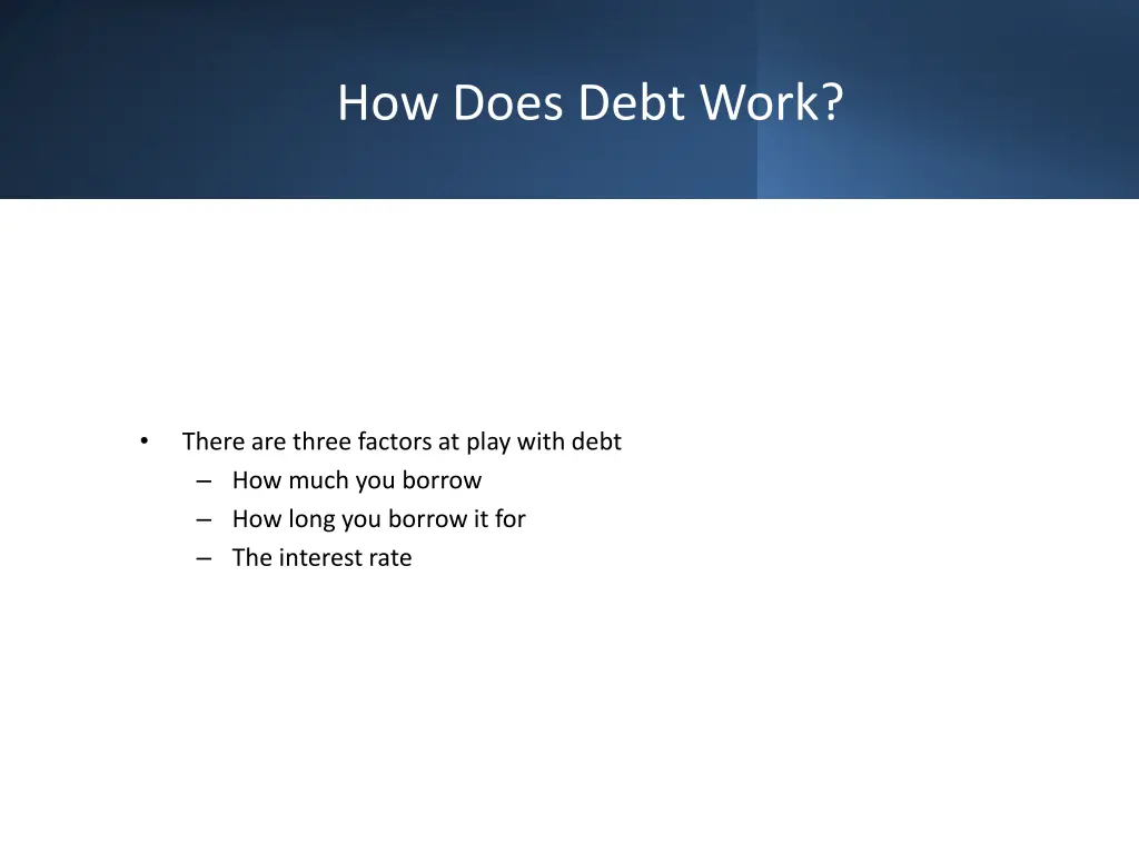 how does debt work