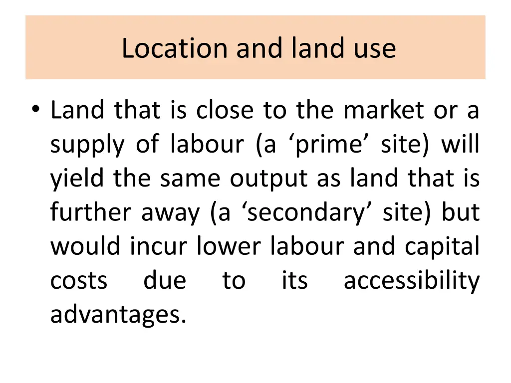 location and land use