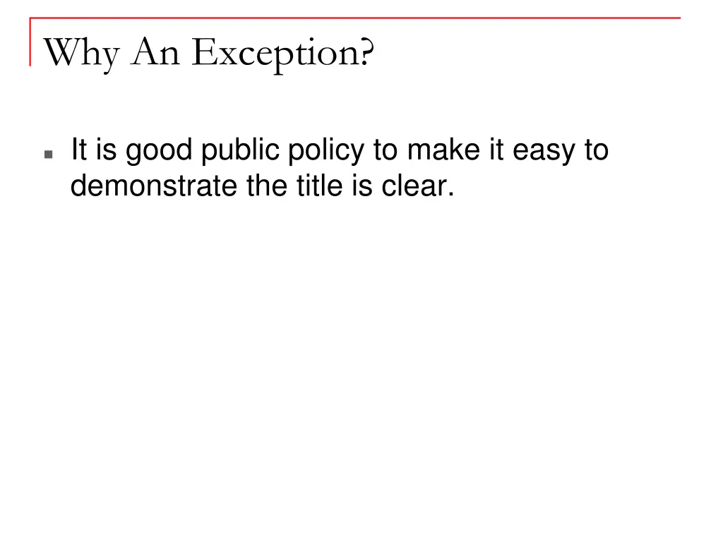why an exception