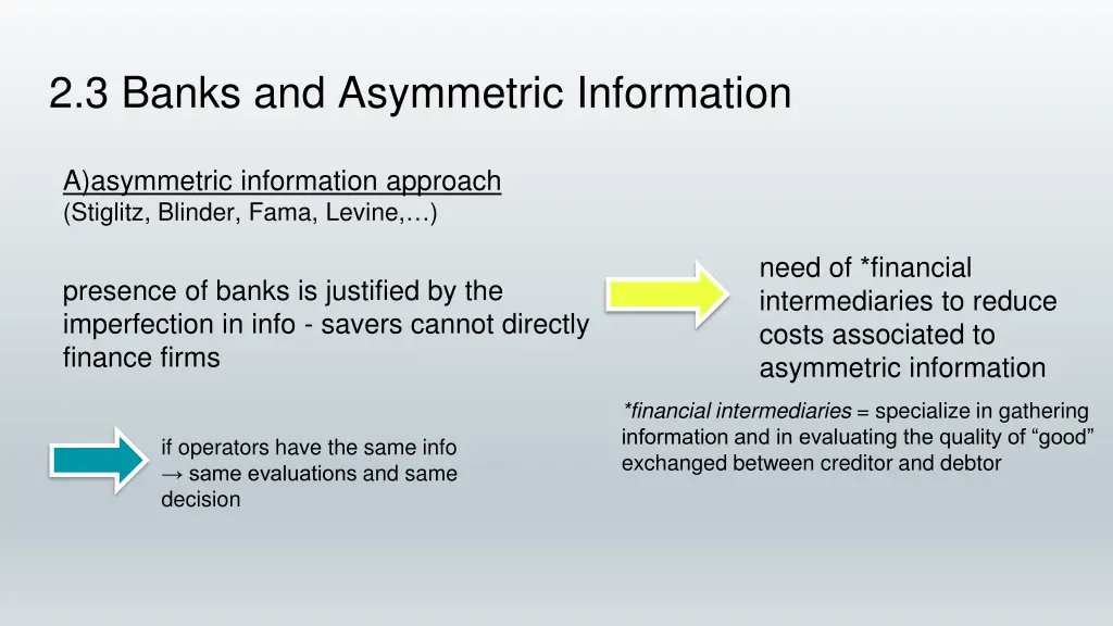 2 3 banks and asymmetric information