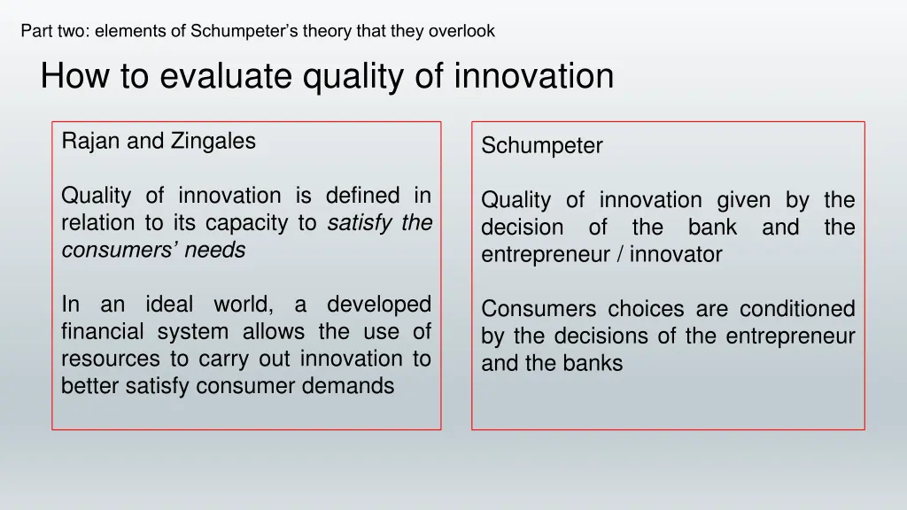 part two elements of schumpeter s theory that 1