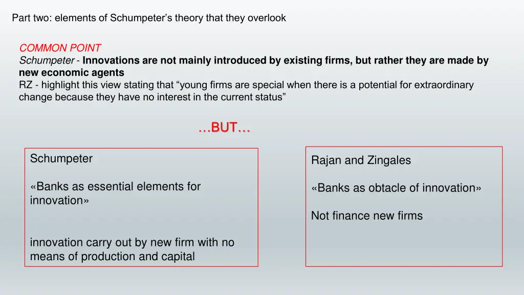 part two elements of schumpeter s theory that