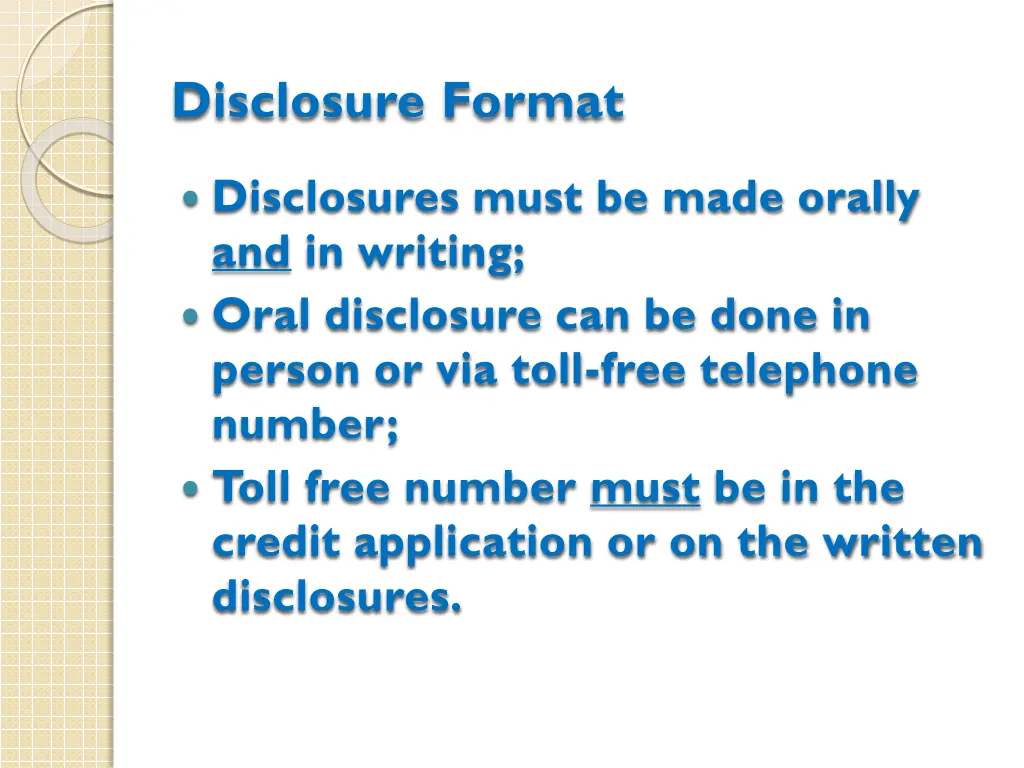 disclosure format