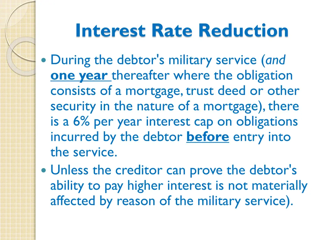interest rate reduction
