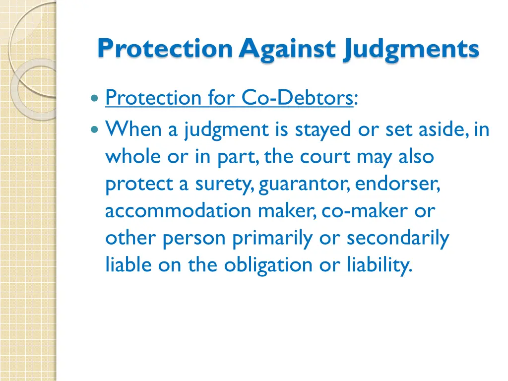 protection against judgments 1