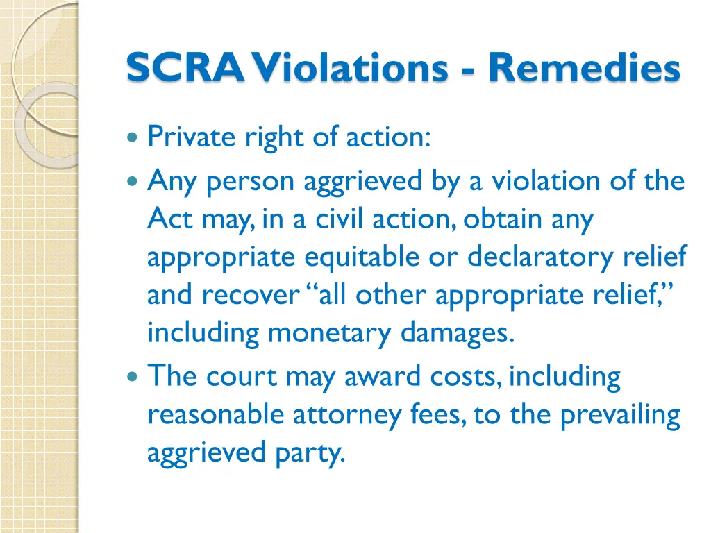 scra violations remedies