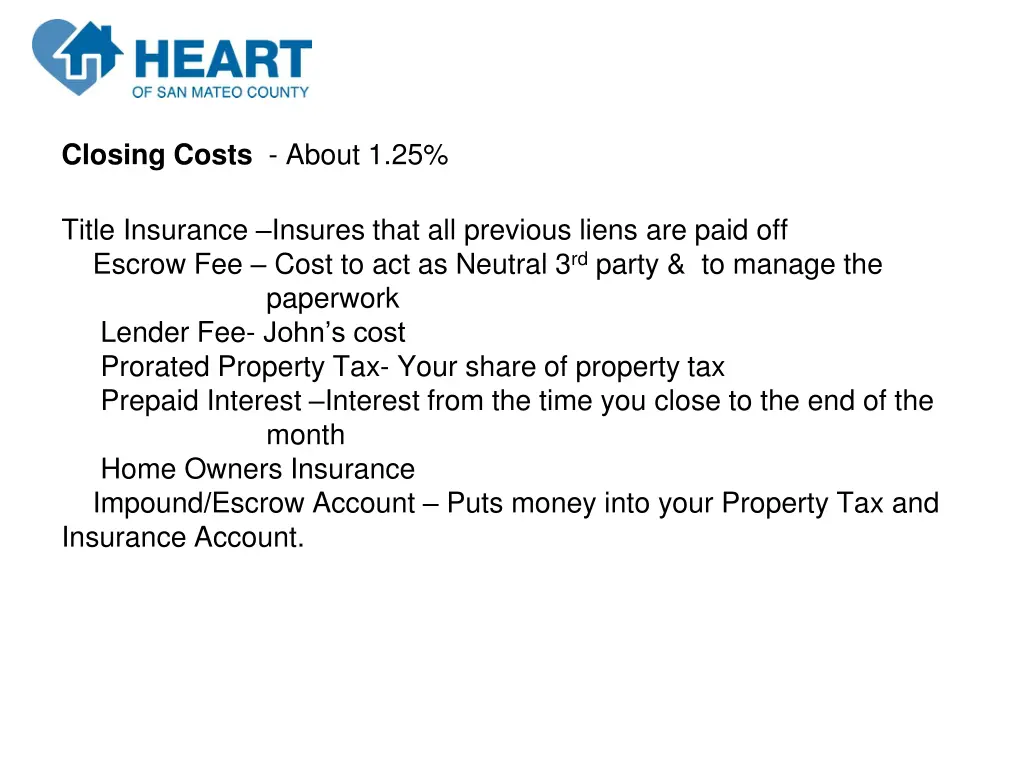 closing costs about 1 25