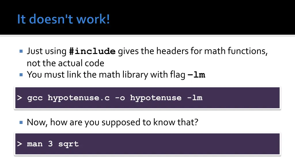 just using include gives the headers for math