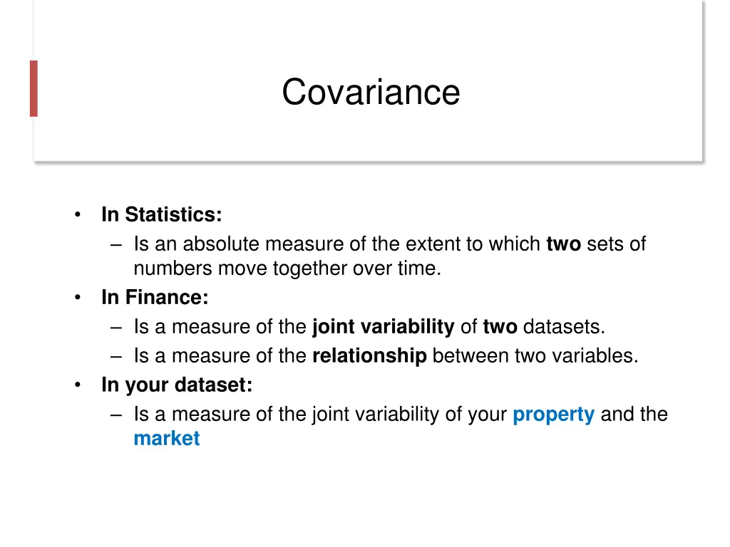 covariance