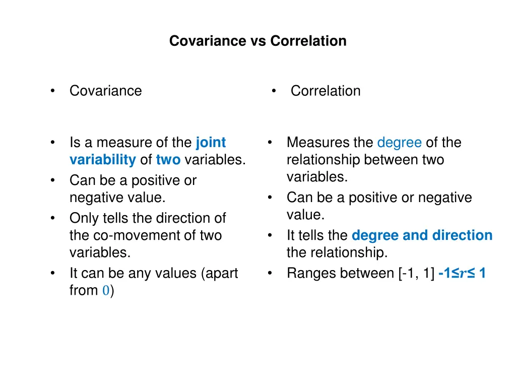 covariance vs correlation