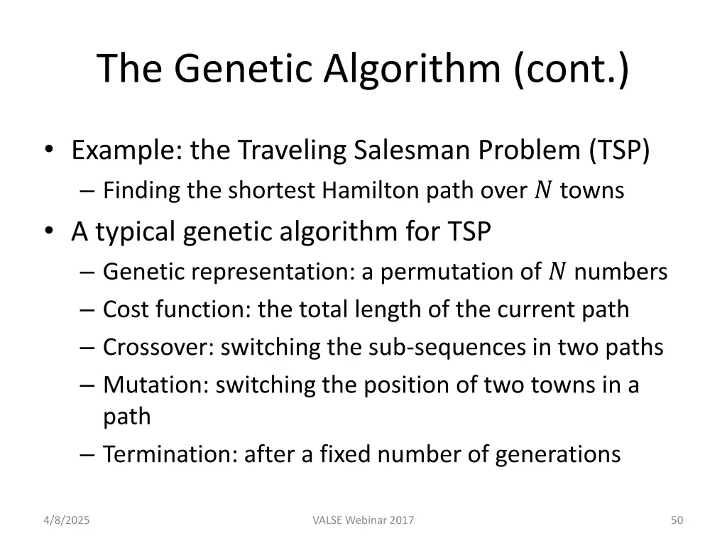 the genetic algorithm cont 2