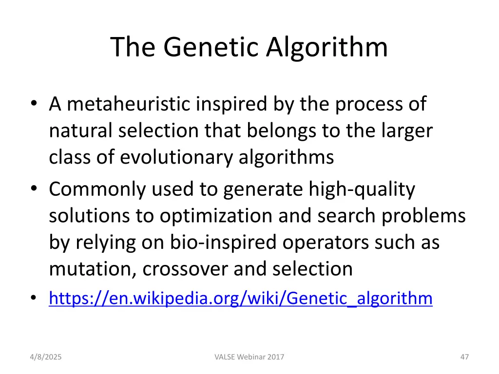the genetic algorithm
