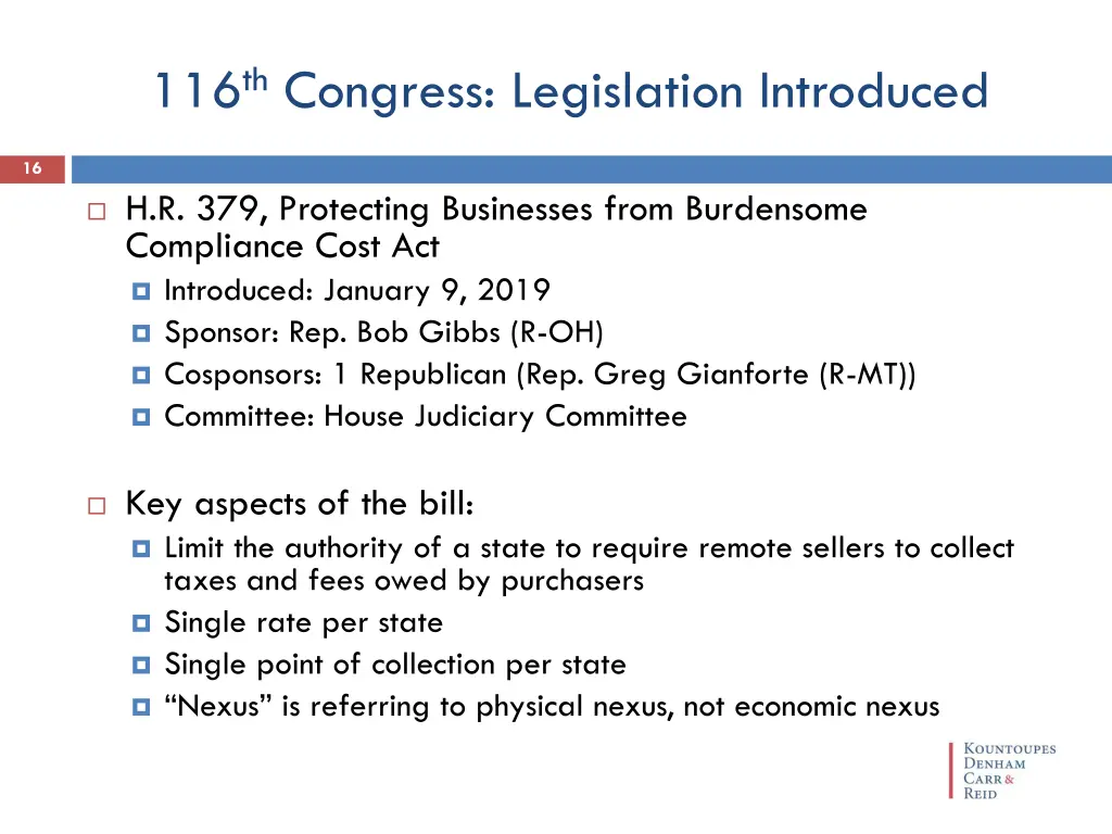 116 th congress legislation introduced