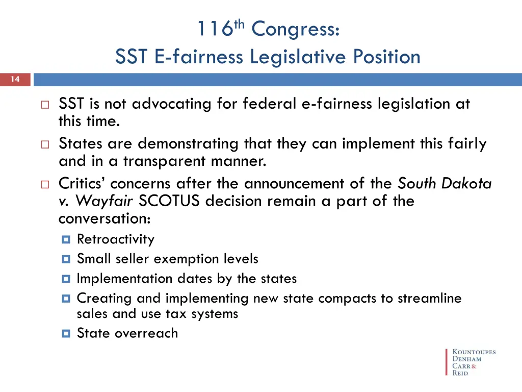 116 th congress