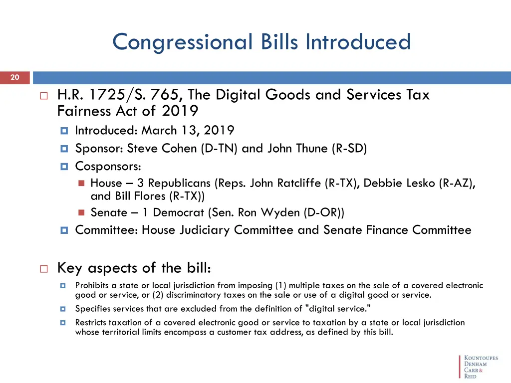 congressional bills introduced 1