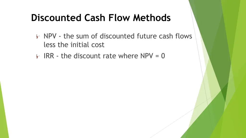 discounted cash flow methods