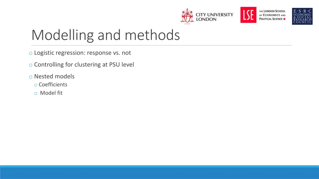 modelling and methods
