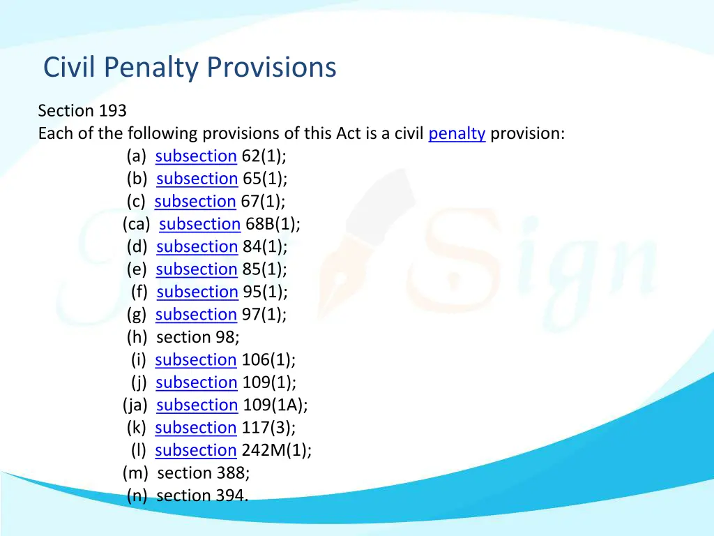 civil penalty provisions