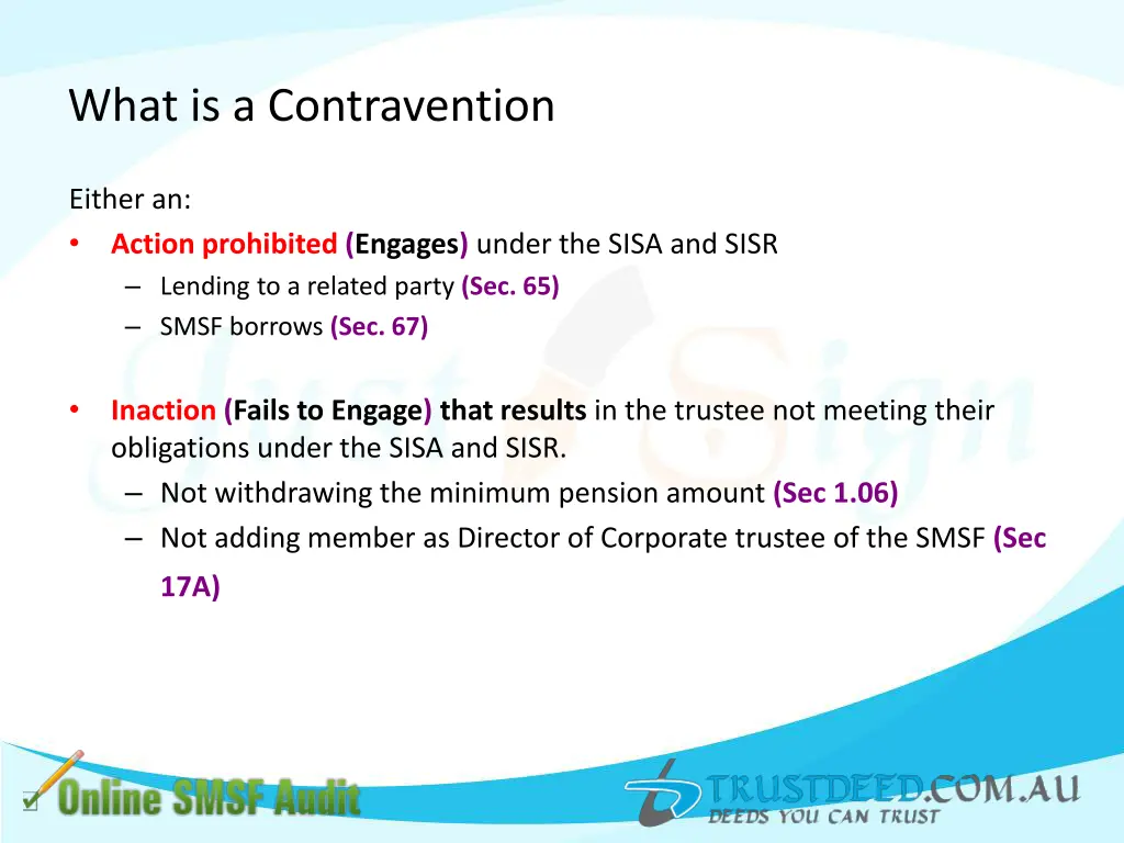 what is a contravention 1
