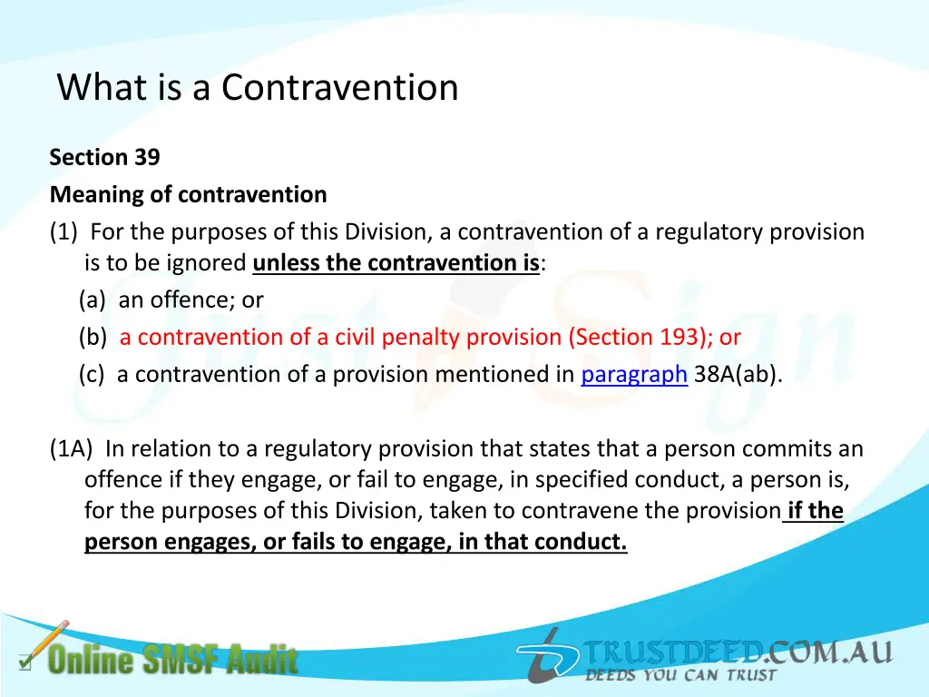 what is a contravention