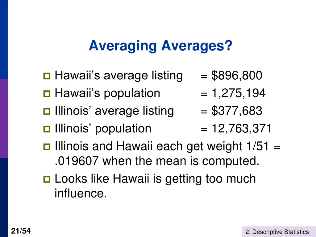 averaging averages