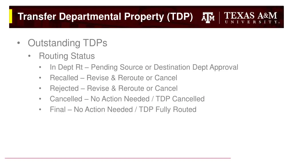 transfer departmental property tdp 3