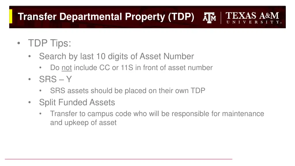 transfer departmental property tdp 4