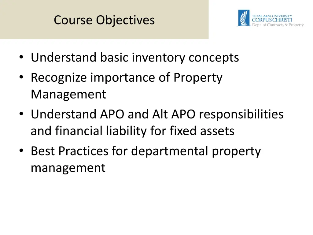 course objectives