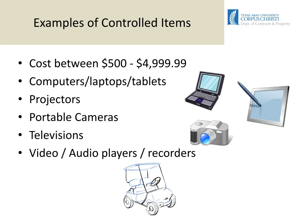 examples of controlled items